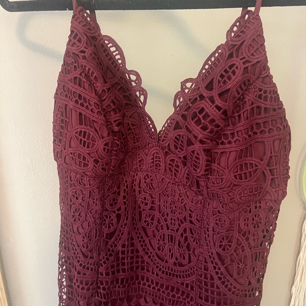 Bardot Deep Red Lace Dress